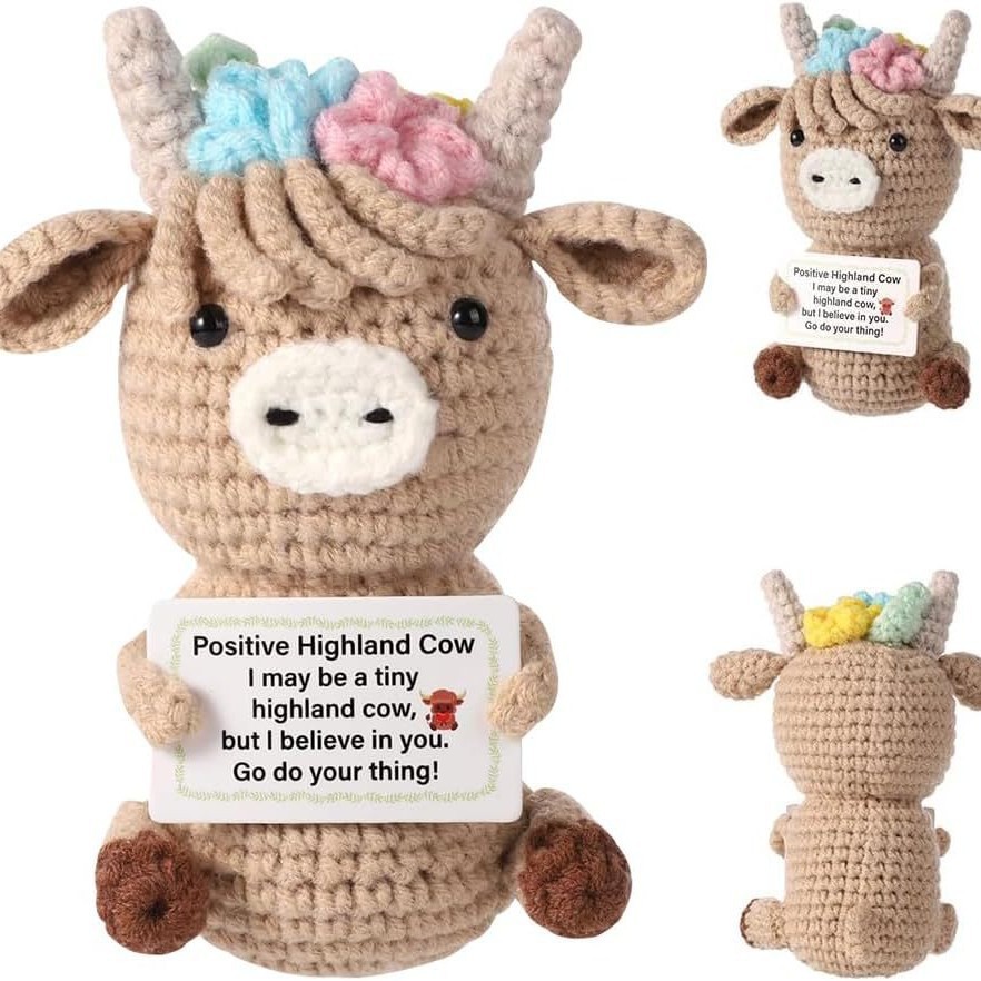 Home Textiles Today - Muñeco de vaca emocional de ganchillo,