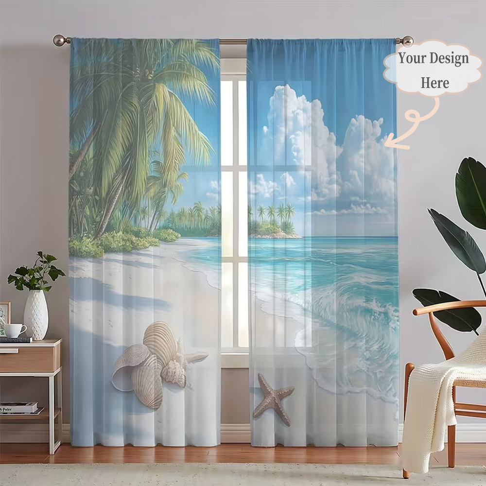 Home And Textiles - Cortinas Transparentes Planas 2D Personalizadas (2