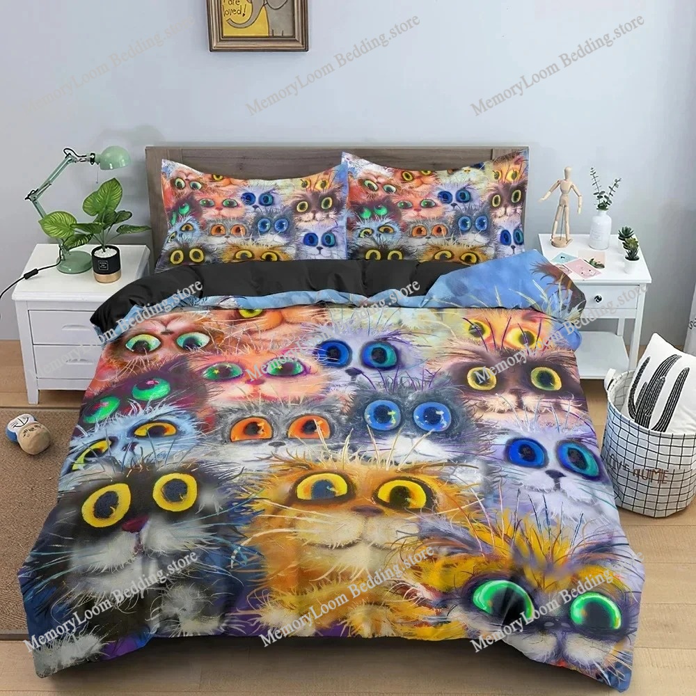 Juego de cama de gato de dibuj - Home Textiles Trends reseña y precio
