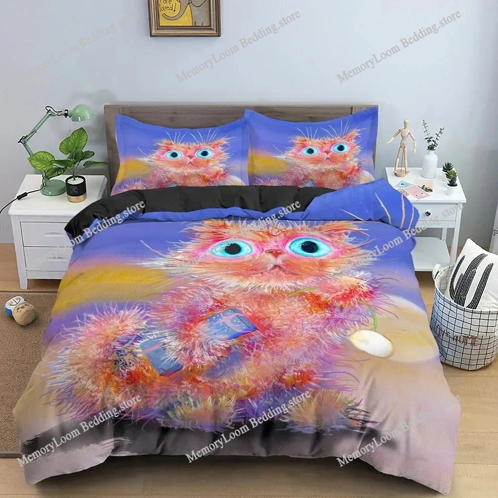 Juego de cama de gato de dibuj - Home Textiles Trends reseña y precio