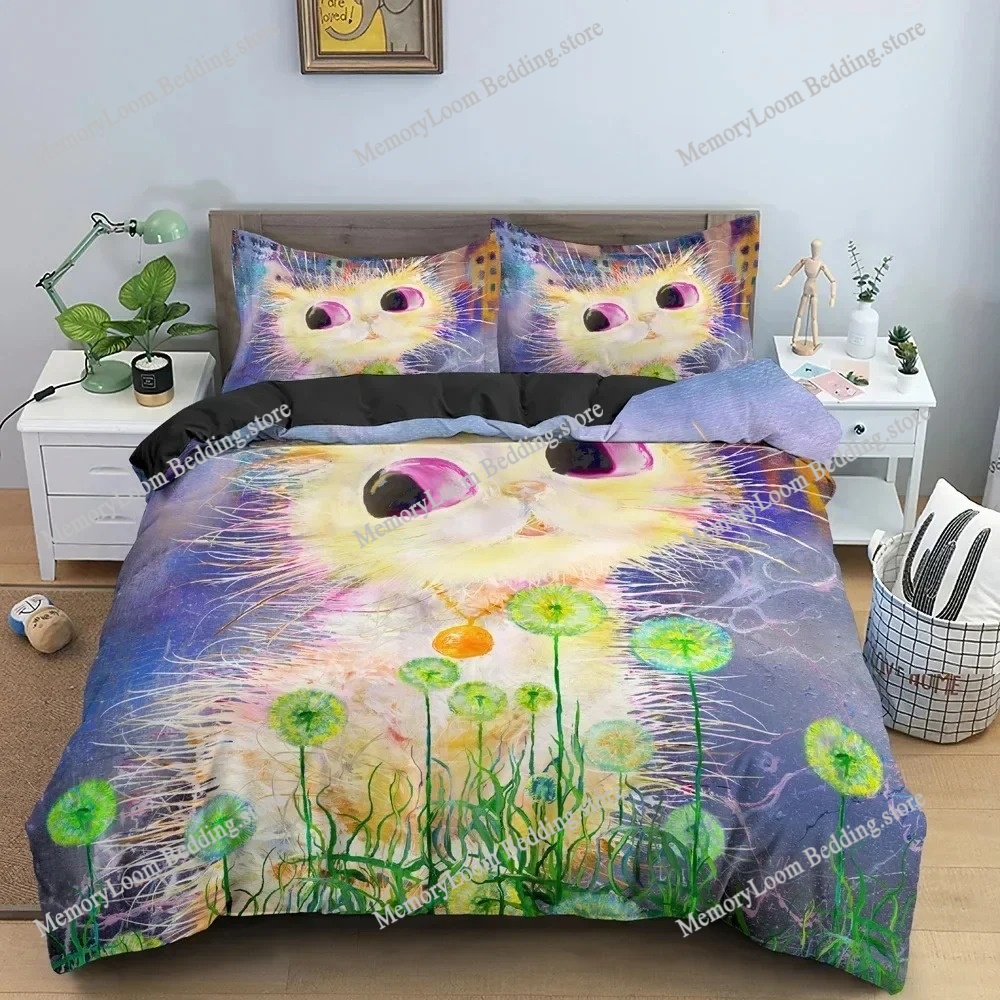 Juego de cama de gato de dibuj - Home Textiles Trends reseña y precio