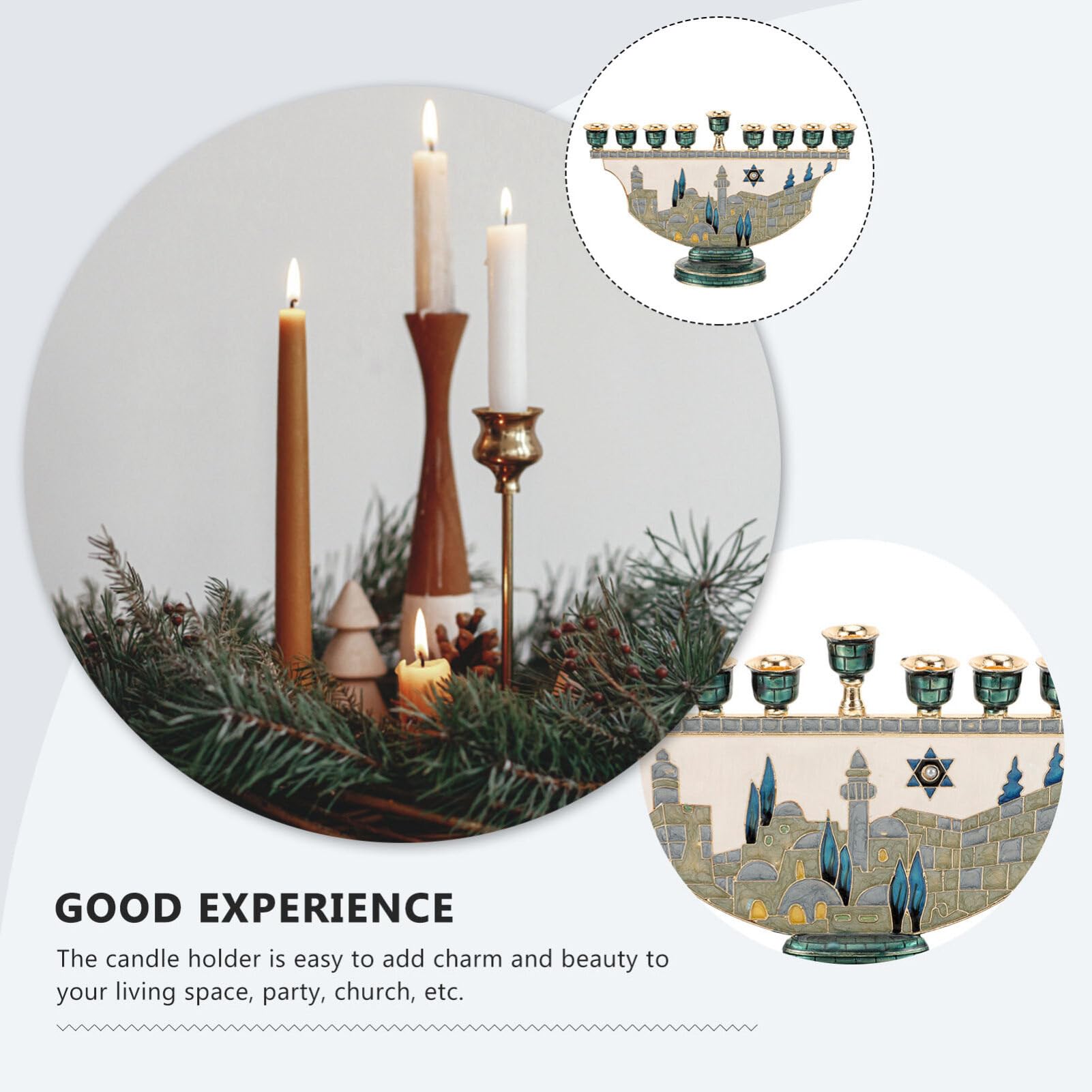 Candelabro Menorah de Jerusalé - Home & Hotel Textiles Private Limited reseña y precio