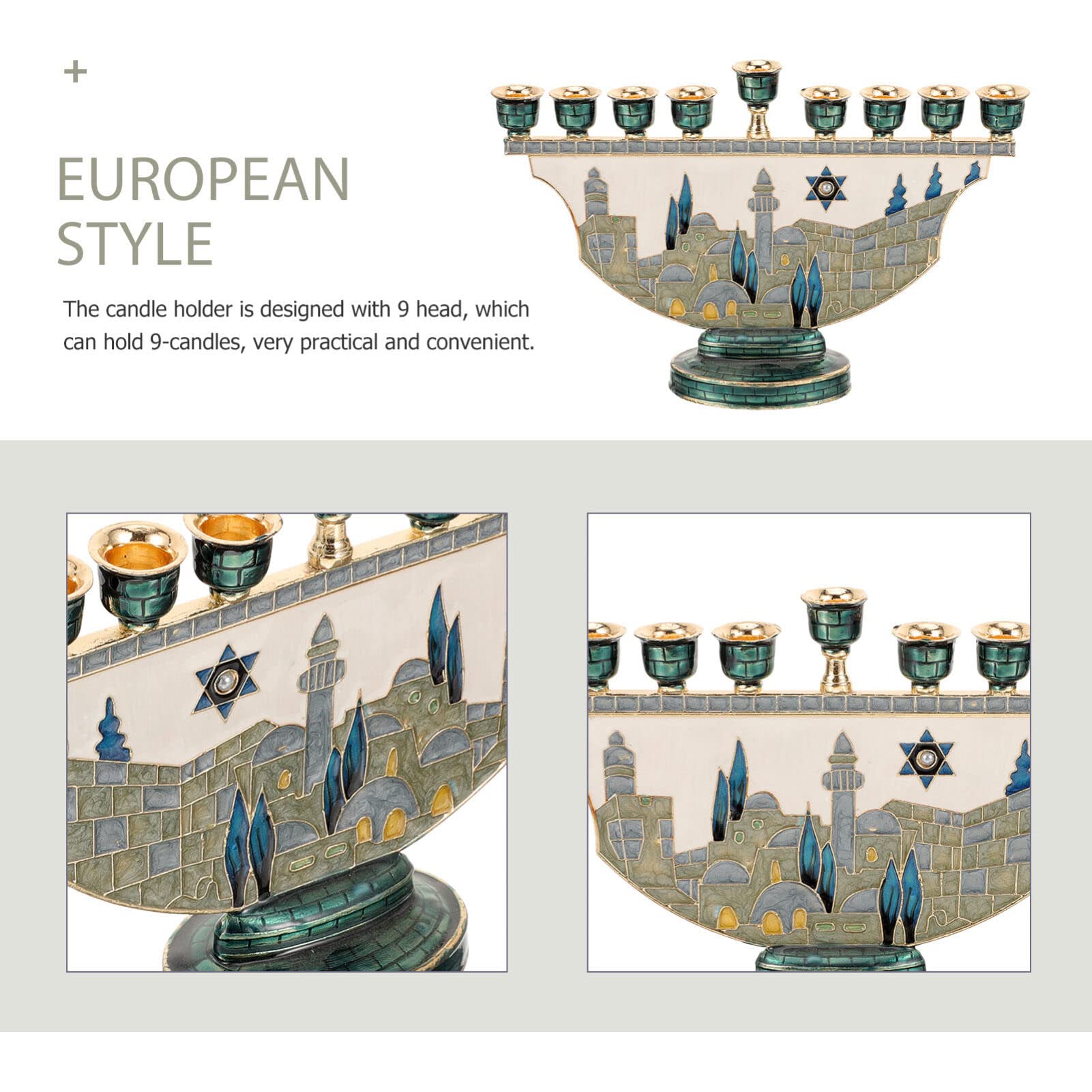 Candelabro Menorah de Jerusalé - Home & Hotel Textiles Private Limited reseña y precio